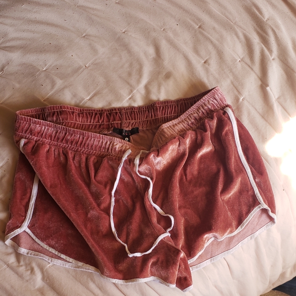 Pink Velvet Velour Shorts
